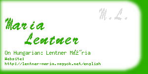 maria lentner business card